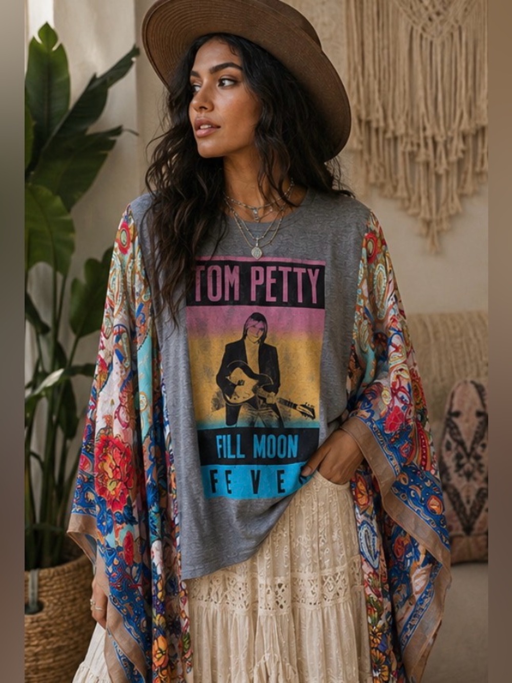 Tom Petty Graphic Kimono Tee